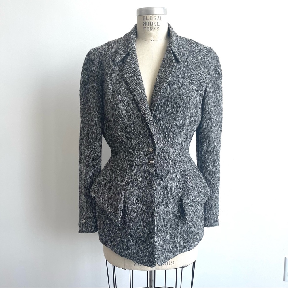 Vintage 90s Thierry Mugler Gray Blazer Size 38